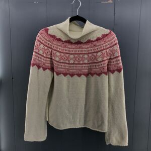 J. Jill chenille knit pink and cream turtle neck size S super cozy!